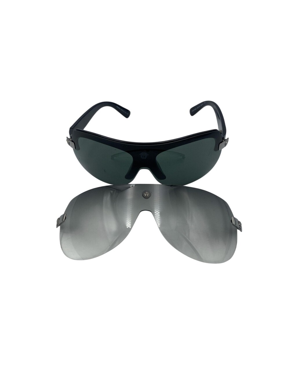 Versace Sunglasses MOD 4045 GB1/8G Mens Black Green Shield Spare Gradient Lens